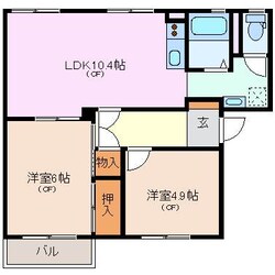 中川原駅 徒歩9分 2階の物件間取画像